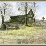 Klimkowka, kościół filialny, 1868, akwarela A5