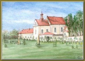 Klasztor o.Franciszkanów w Ketach 1705-12. akwarela, 18x24